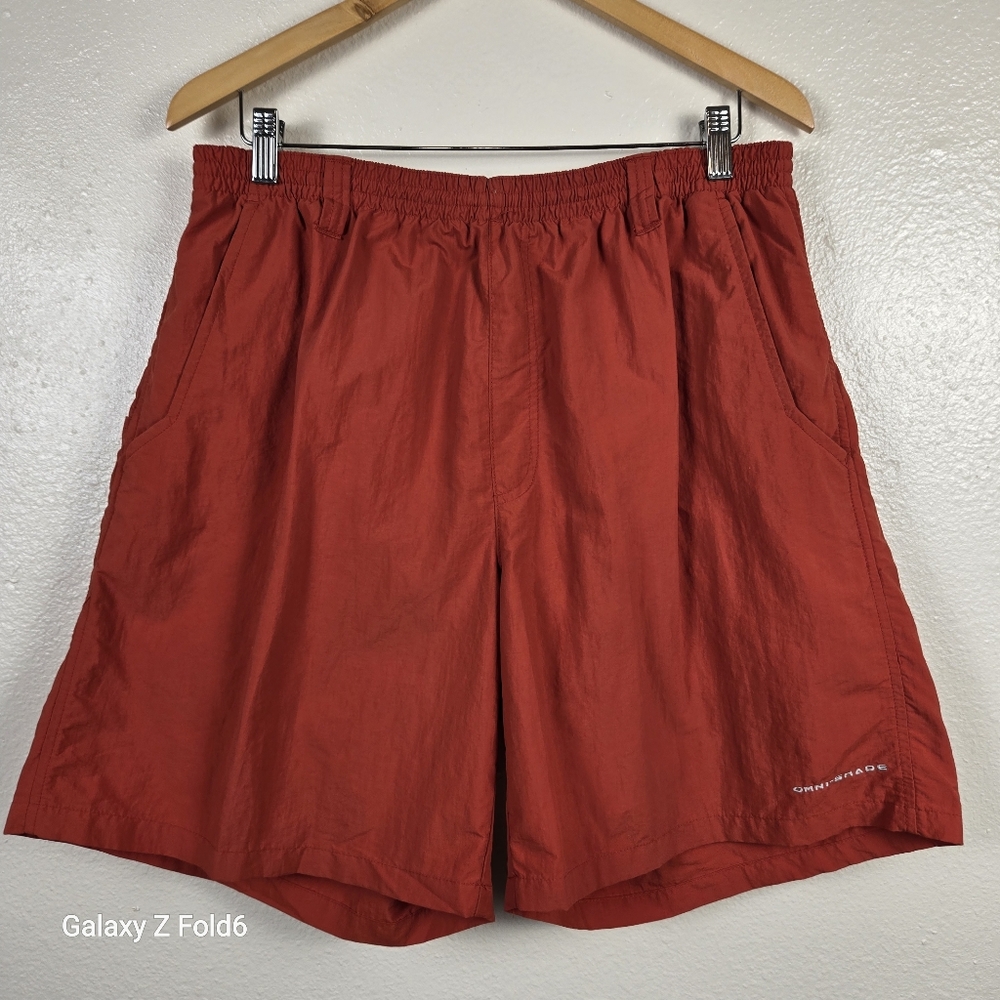 Columbia PFG Swim‎ Shorts Orange Nylon Fishing Hiking Outdoor Mesh Lined Men’s L